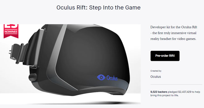 Oculus Rift on Kickstarter